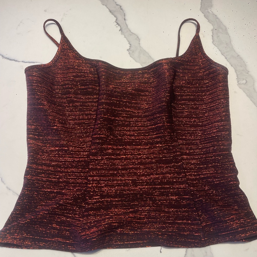 White House Black Market Black and Orange Camisole